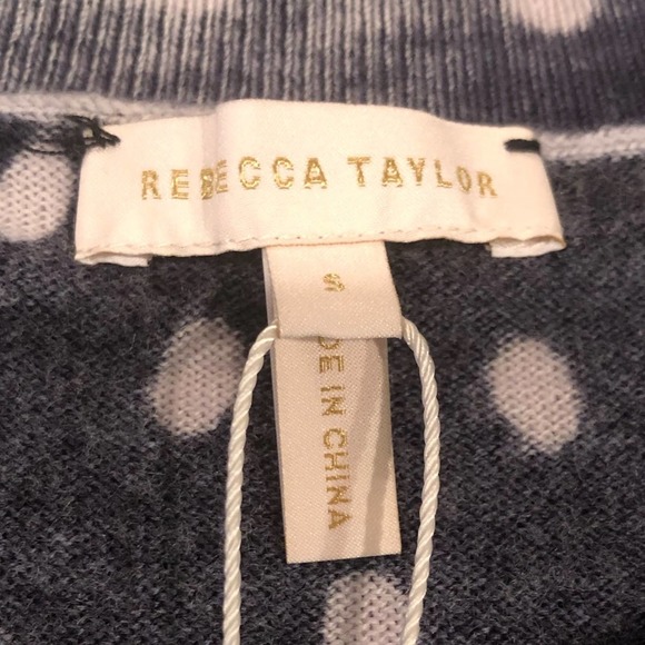 Rebecca Taylor Sweater Wool Silk Polka Dot NWT - Picture 11 of 11